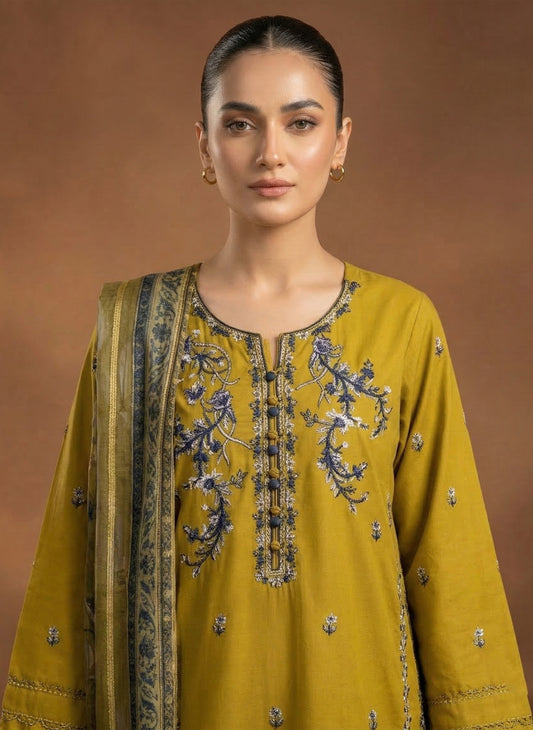 Mustard Elegance – 3 Piece Luxury Lawn 2026