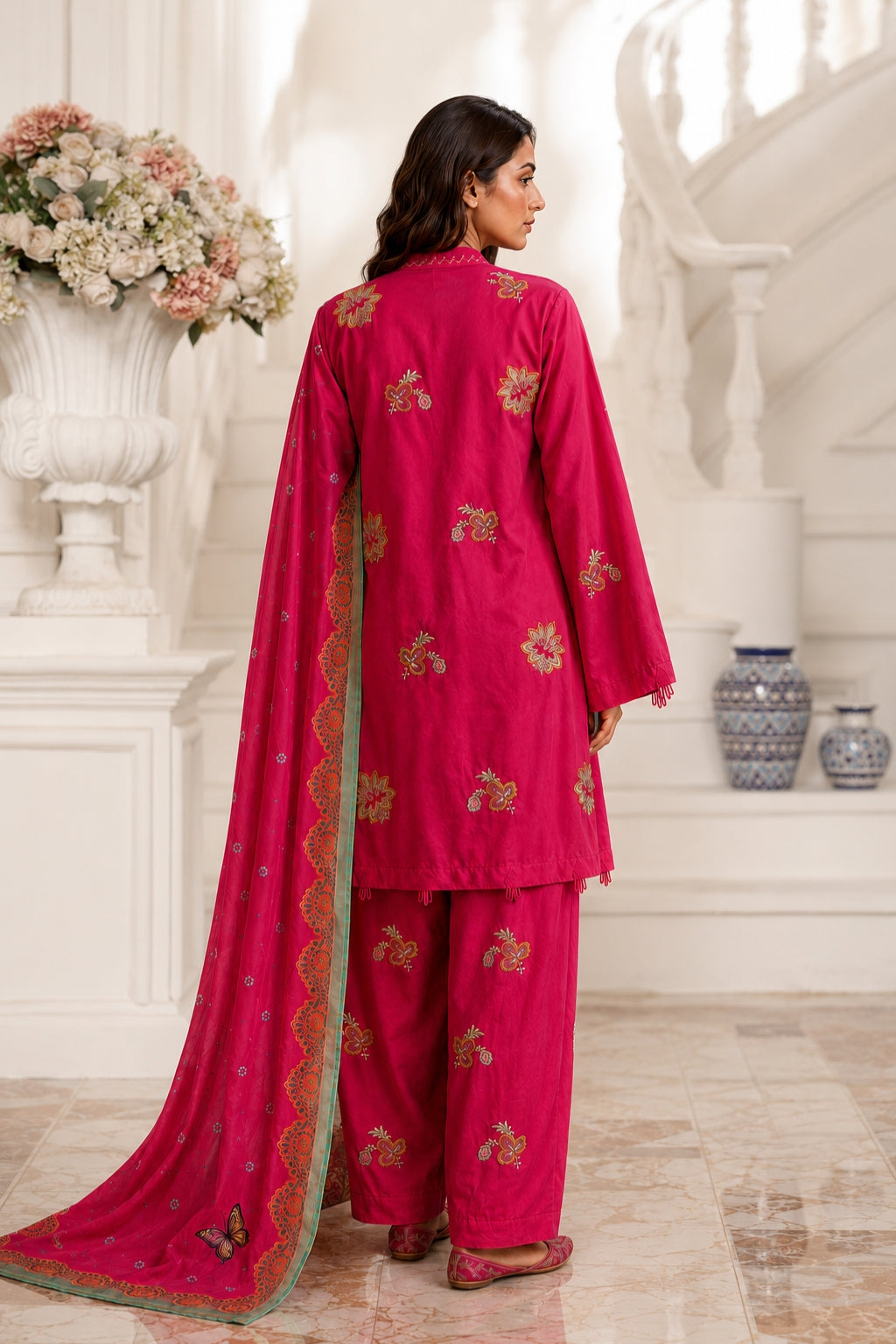 Shizza Premium Embroidered Cotton Cambric 3 Pcs