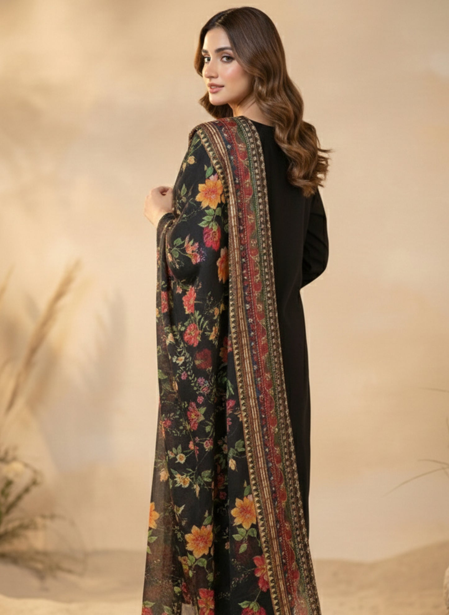ZARQASH – 3 PIECE BLACK LUXURY EMBROIDERED LAWN 2026