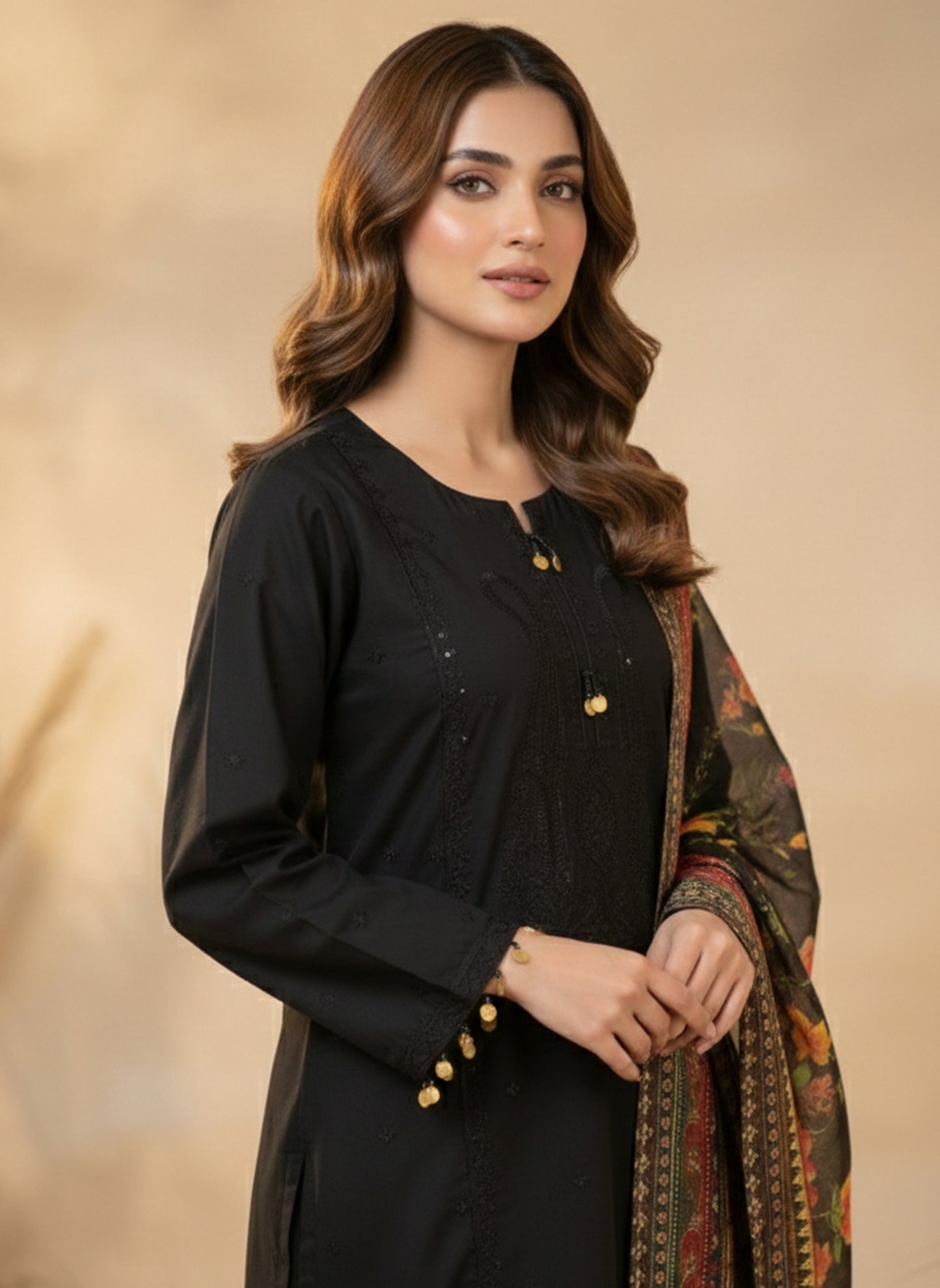ZARQASH – 3 PIECE BLACK LUXURY EMBROIDERED LAWN 2026