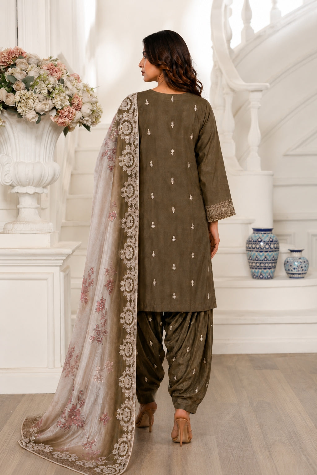 Malaika Premium Embroidered Cotton Cambric 3 Pcs