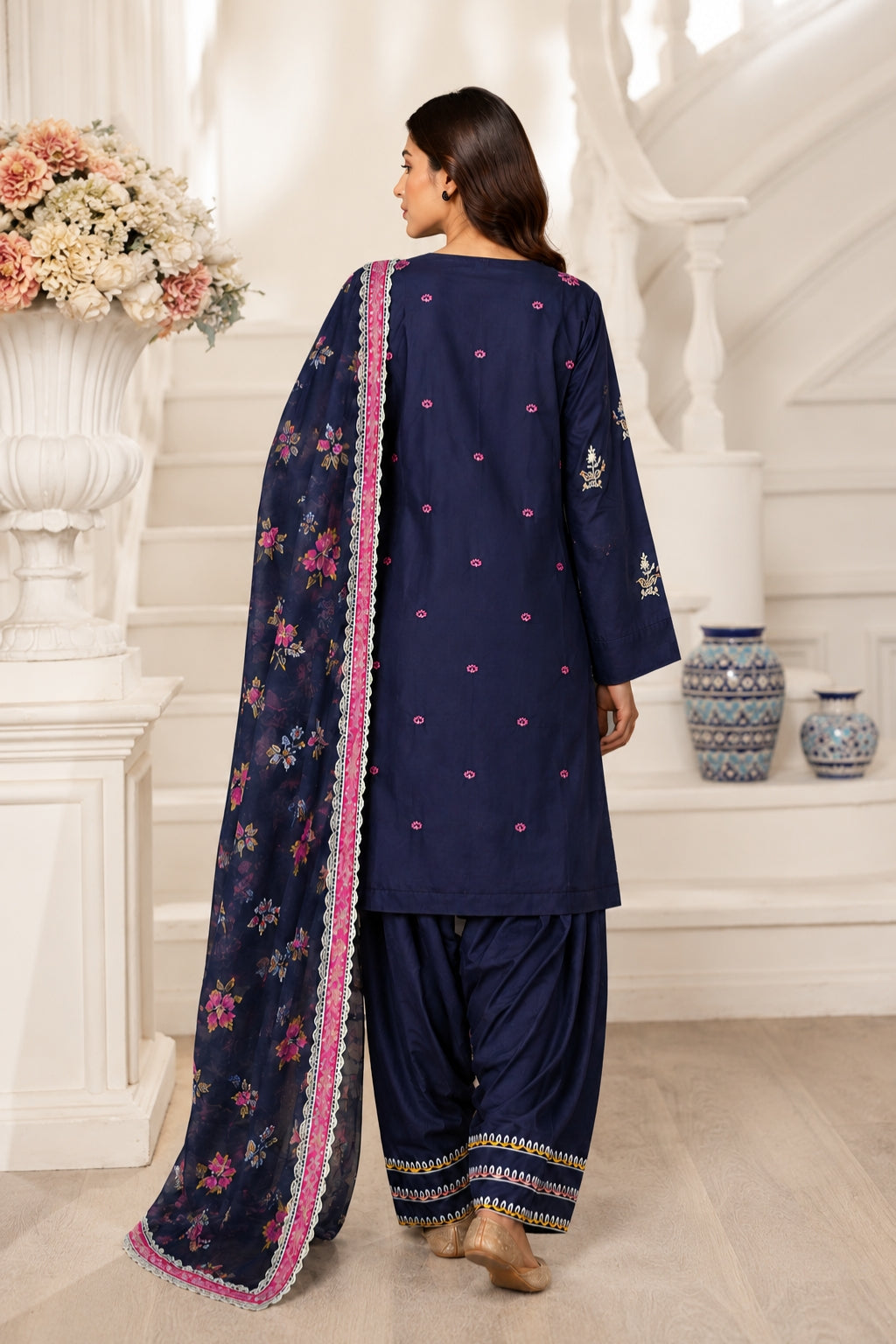 Arisha Premium Embroidered Cotton Cambric 3 Pcs
