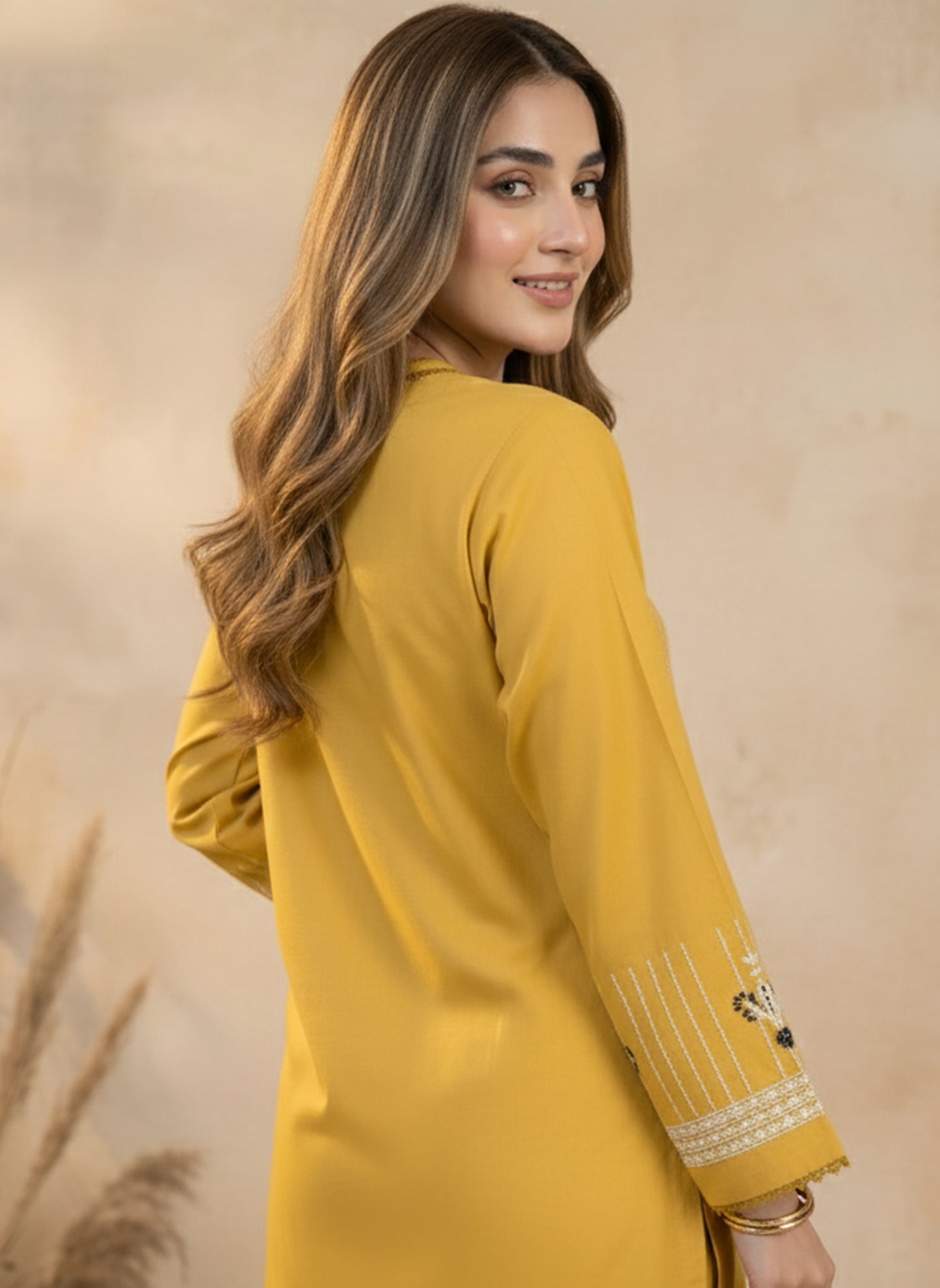 HAYA – 3 PIECE GOLDEN MUSTARD LUXURY PRET 2026