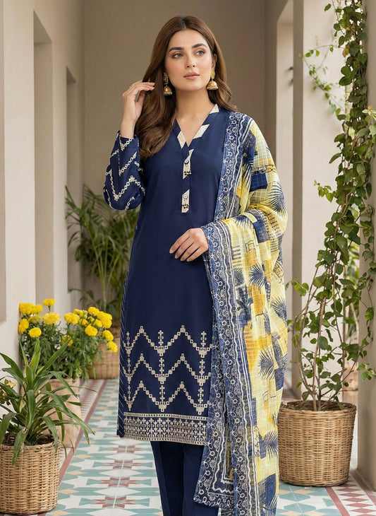 NEELAM – 3 PIECE CHIKAN KARI CAMBRIC LAWN SUIT 2026