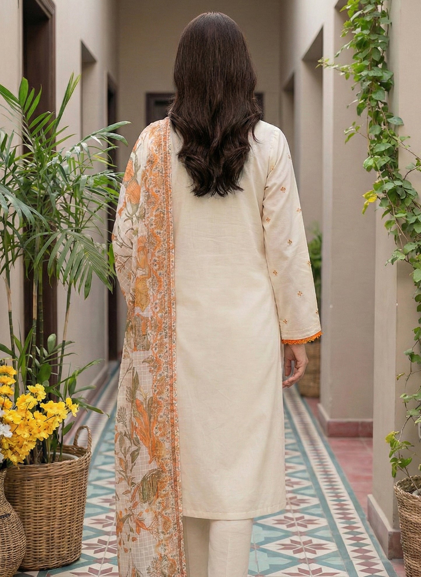 IVORY BLOSSOM – 3 PIECE CHIKAN KARI CAMBRIC LAWN SUIT 2026