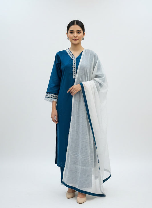 BLUE JACQUARD – 3 PIECE ELEGANT COLLECTION 2026