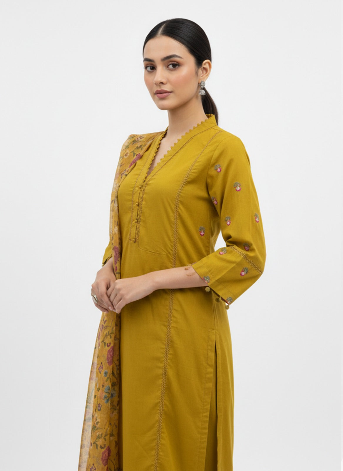 AMBER GLOW – 3 PIECE MUSTARD EMBROIDERED JACQUARD COLLECTION 2026