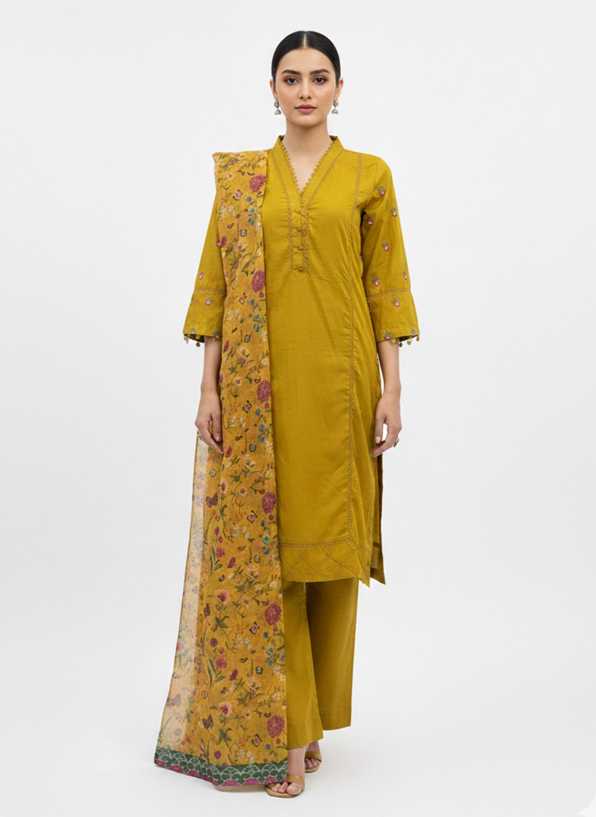 AMBER GLOW – 3 PIECE MUSTARD EMBROIDERED JACQUARD COLLECTION 2026
